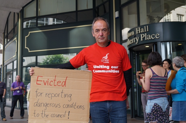 Michael James faces eviction for highlighting serious health & safety issues to the council